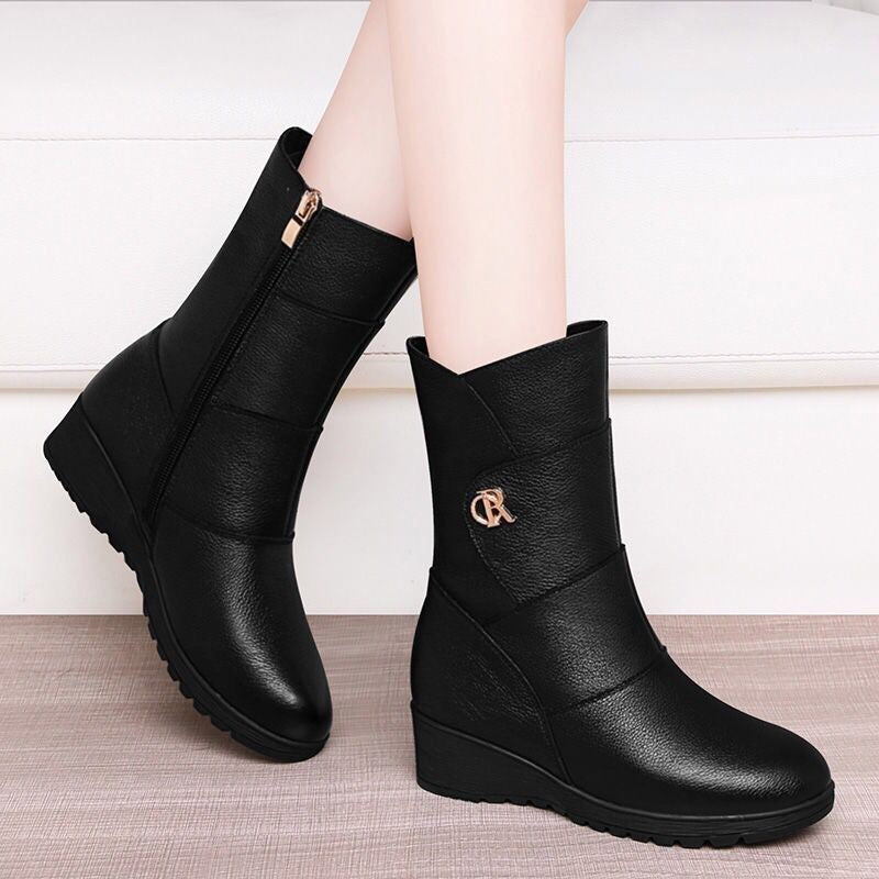 New Fashion Women's Boots Wedge Heel Middle-Aged