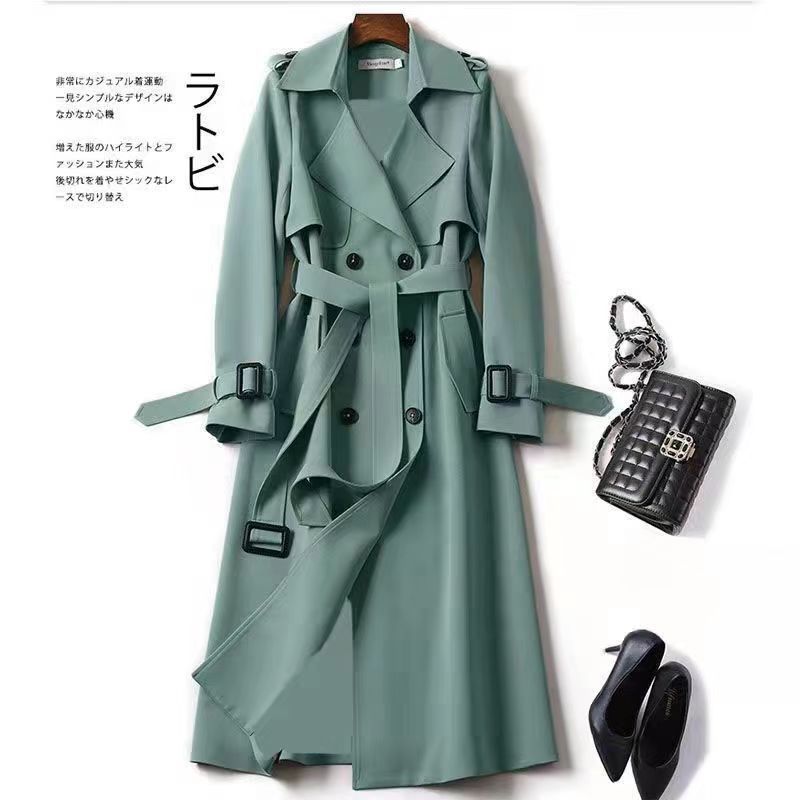 Trench coat women's mid-length spring and autumn version plus size popular British