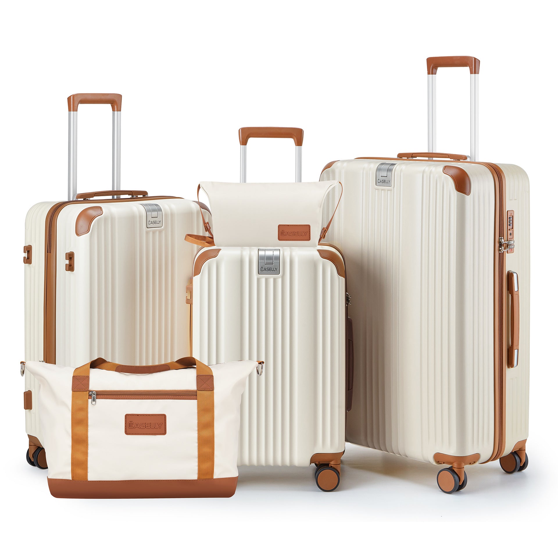 Premium 5-Piece Mint Green Luggage Set - YKK Zipper Hardshell Suitcase with TSA Lock & Spinner Wheels