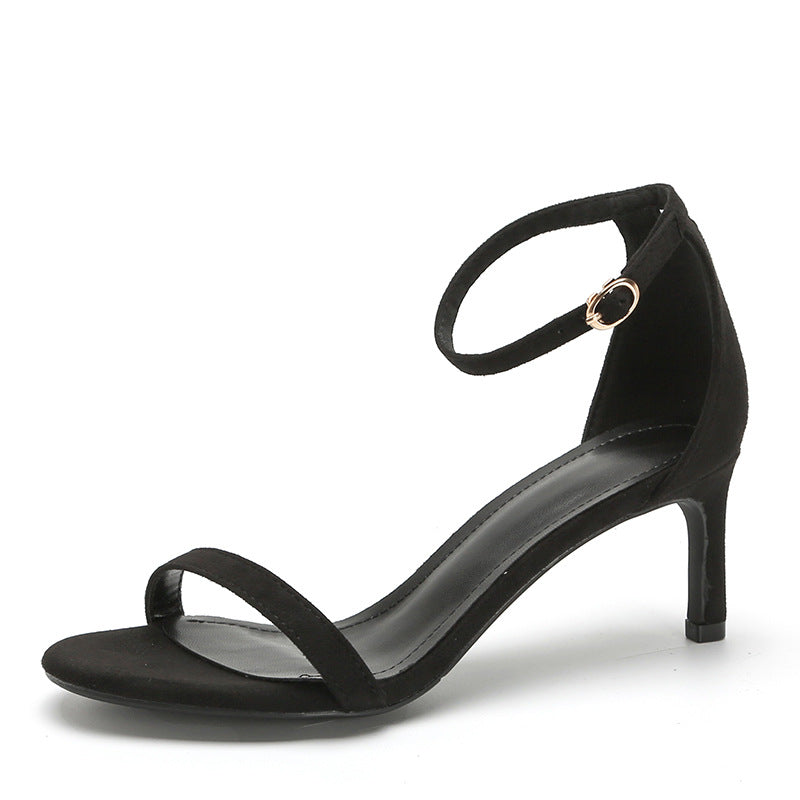 Slotted strap sandals women's new summer 2024 versatile sexy french