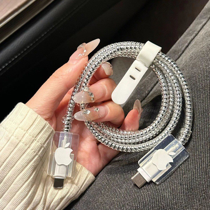 Apple 20W Fast Charger Case - Luxury Crystal Chain Protective Cover | MTS-Glamour