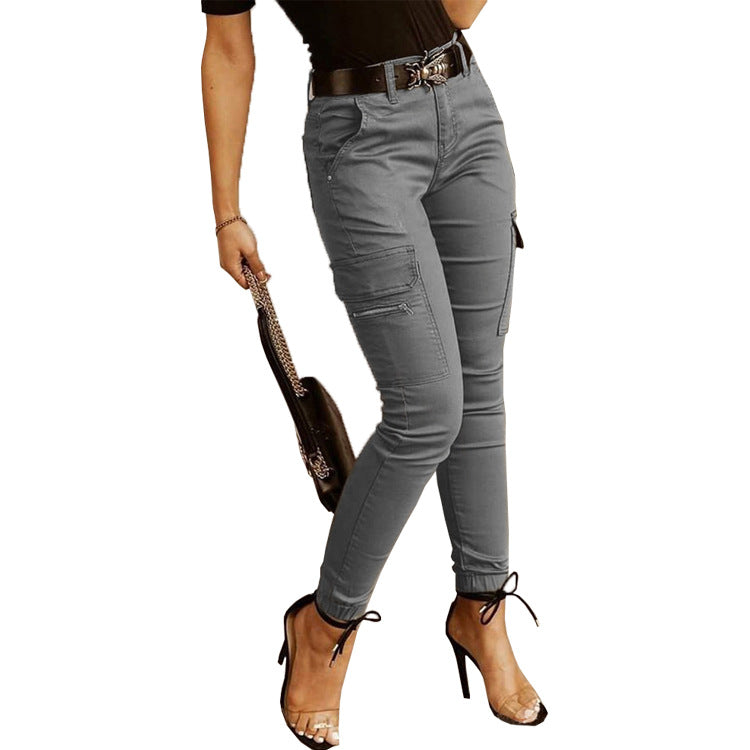 Women's  mid-rise slim cargo pants
