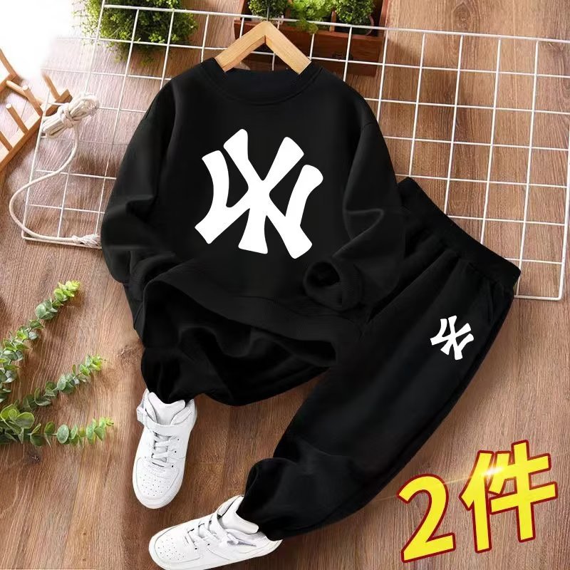 Kids NY Yankees Tracksuit Set - Blue Sweatshirt & Black Pants