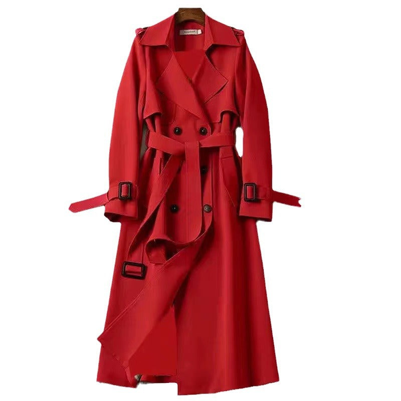 Trench coat women's mid-length spring and autumn version plus size popular British