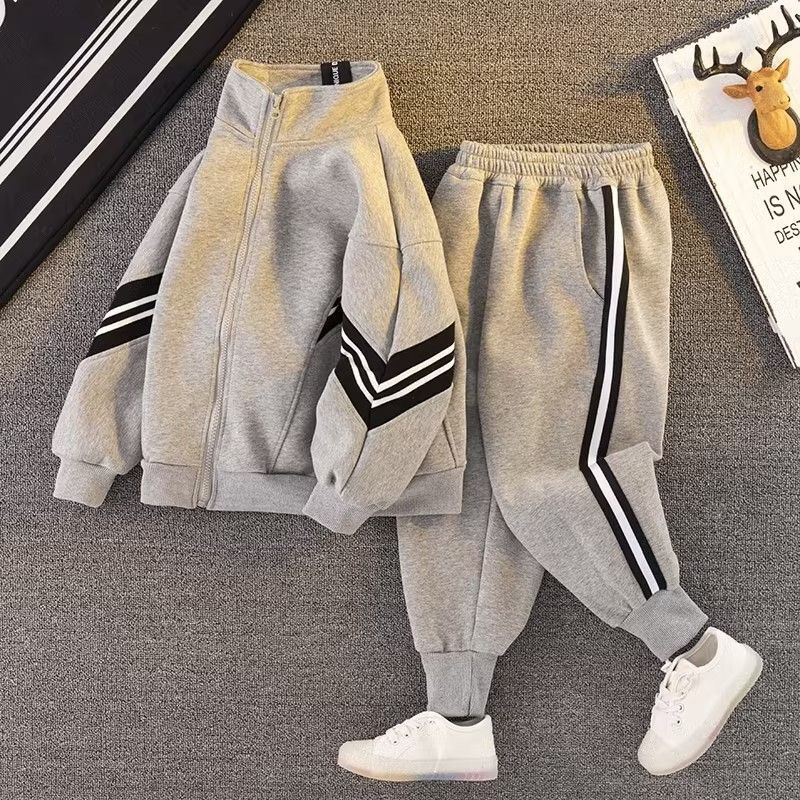 SHANE Boys Navy Blue Sweatsuit Set - Korean Style Kids Tracksuit
