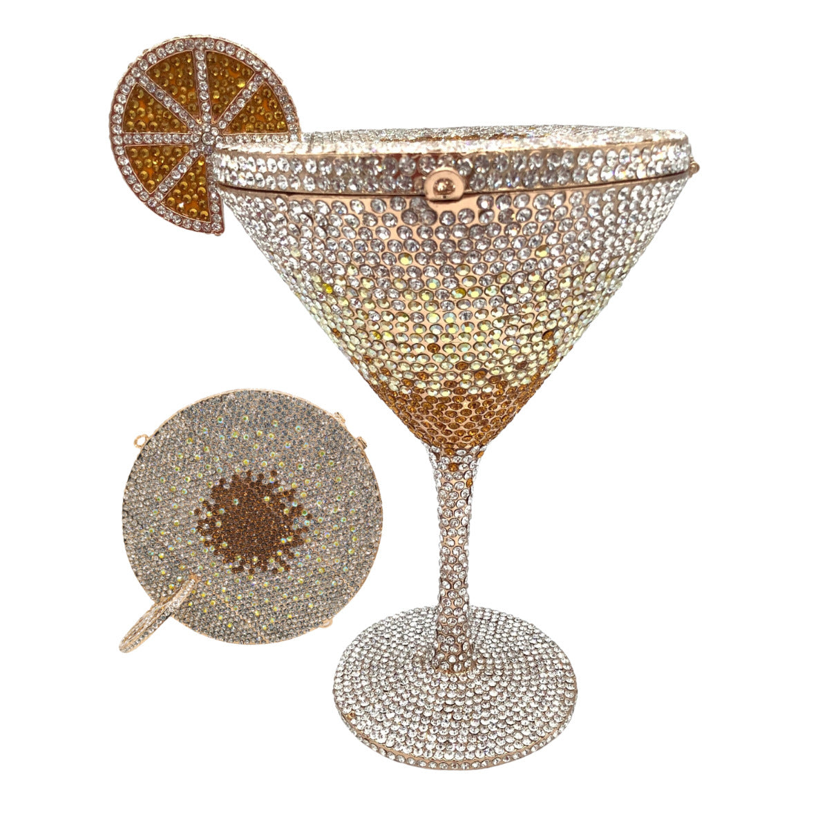 Rhinestone Martini Glasses Set - Crystal Cocktail Goblets