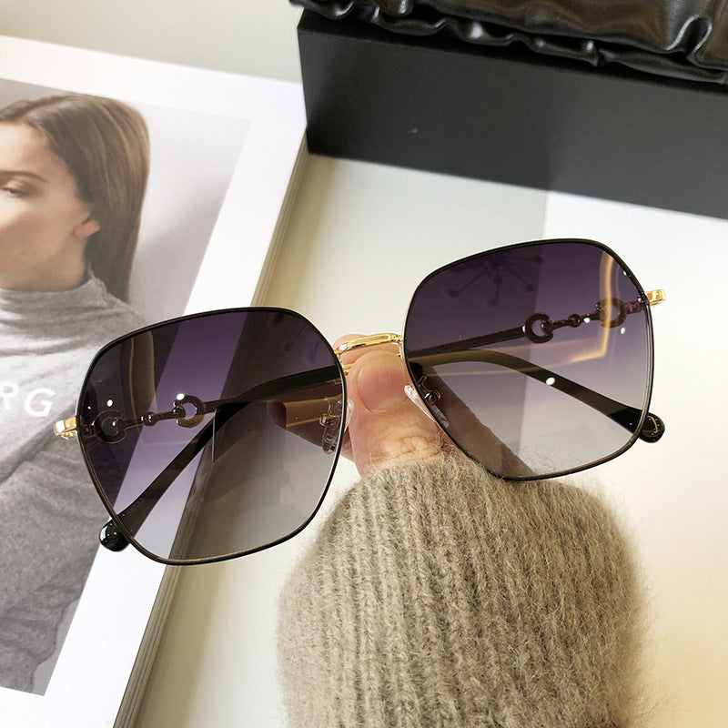 Sunglasses women's large frame polarized sunglasses new square