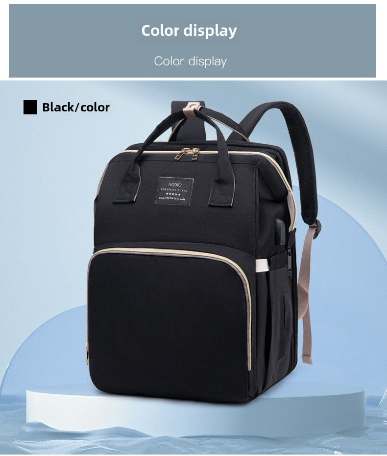 Diaper backpack, stylish waterproof baby bag unisex