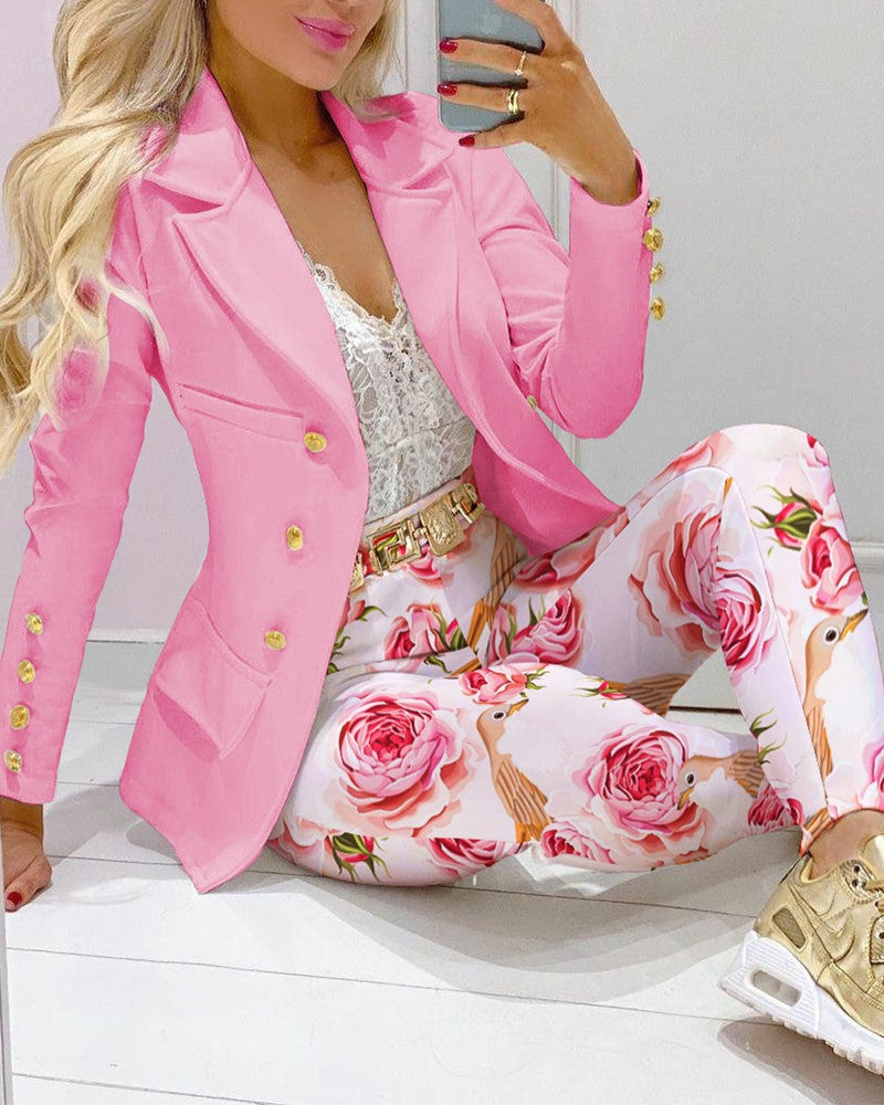 Luxe Chain &amp; Leopard Print Power Suit – Women’s Fashion Set