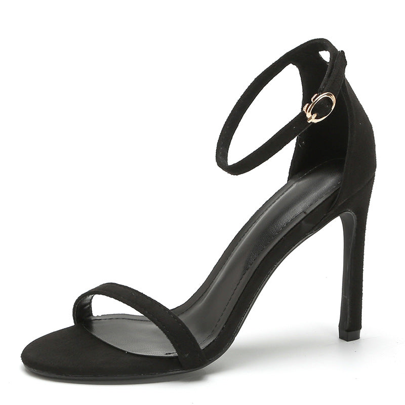 Slotted strap sandals women's new summer 2024 versatile sexy french