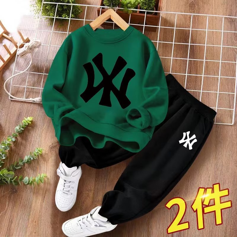 Kids NY Yankees Tracksuit Set - Blue Sweatshirt & Black Pants