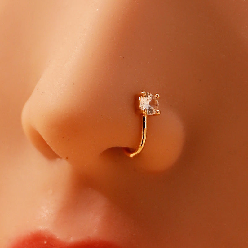 Crystal Nose Ring - Non-Piercing Clip-On Nose Jewelry