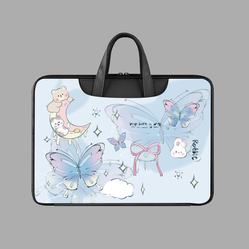Print Laptop Bag – Elegant Black & White Sleeve with Inspirational Quote