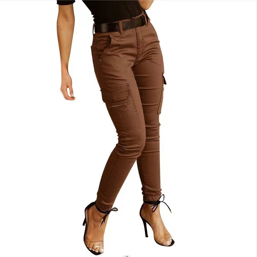 Women's  mid-rise slim cargo pants