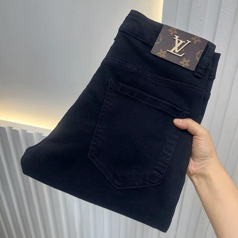 Trendy brand slim straight-leg warm thickened autumn and winter men's high-waisted