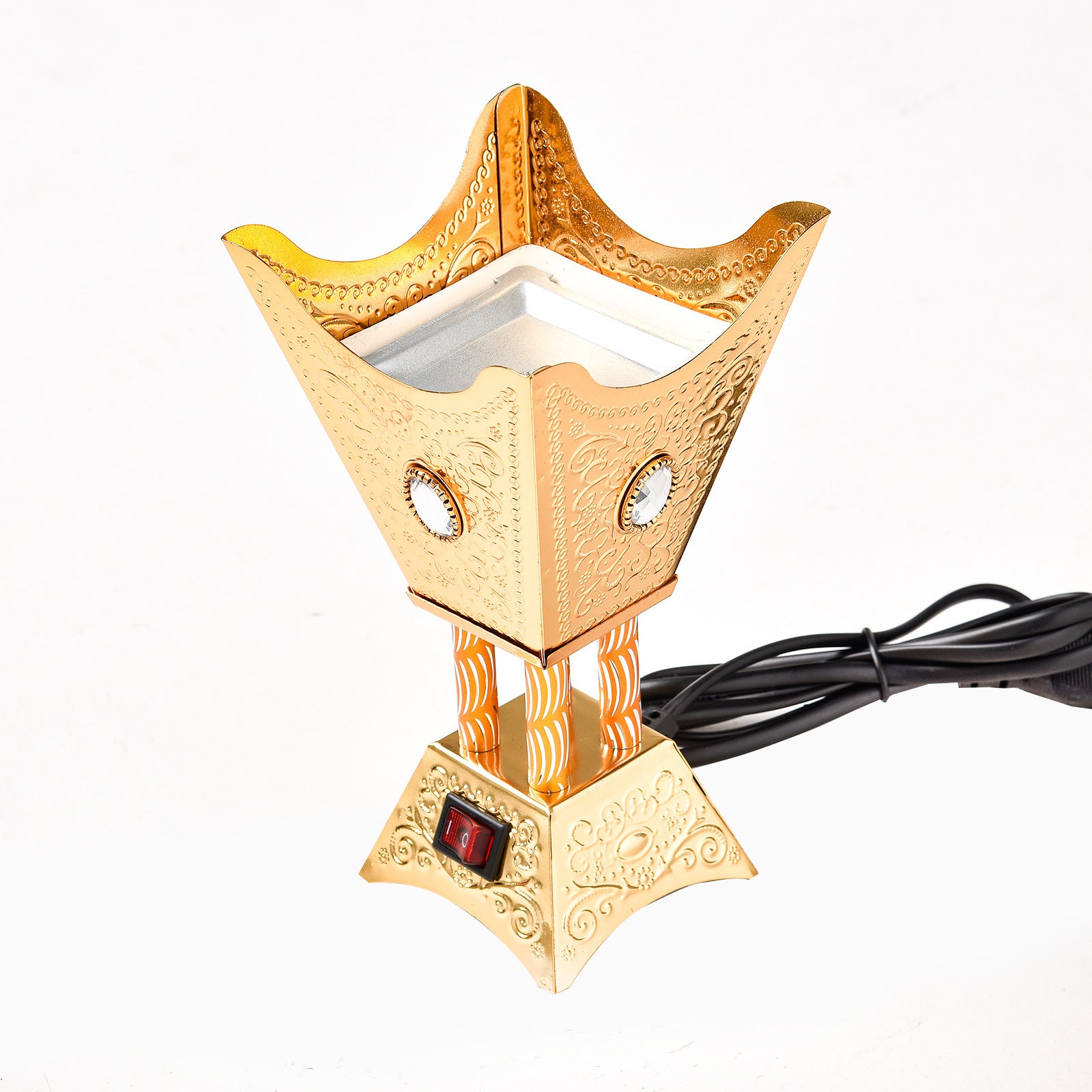 Luxury Gold Arabic Electric Incense Burner - Traditional Middle Eastern Bakhoor Burner