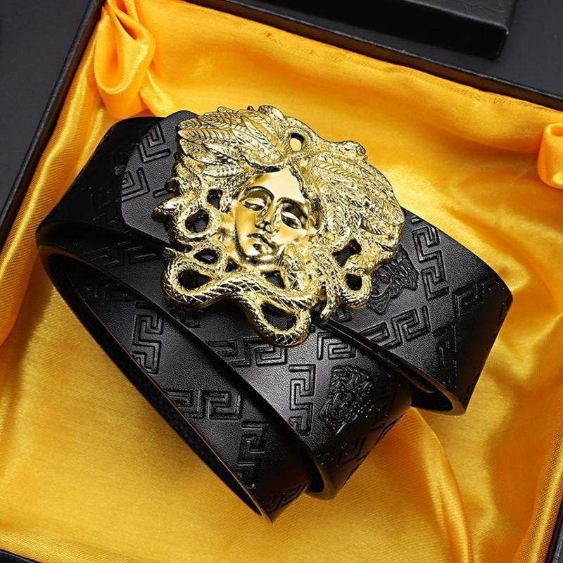 Belt genuine leather business beauty head print belt jeans belt youth belt