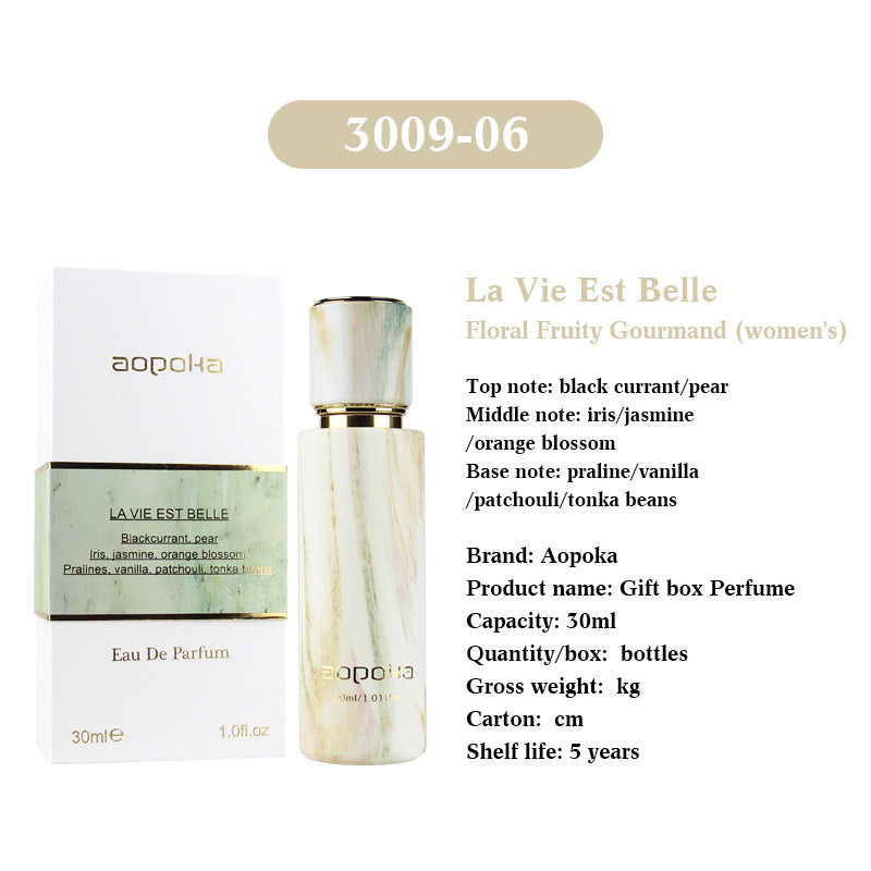 Aopoka Refillable Perfume Atomizer | 30ml Travel Spray Bottle in Marble & Wood Design