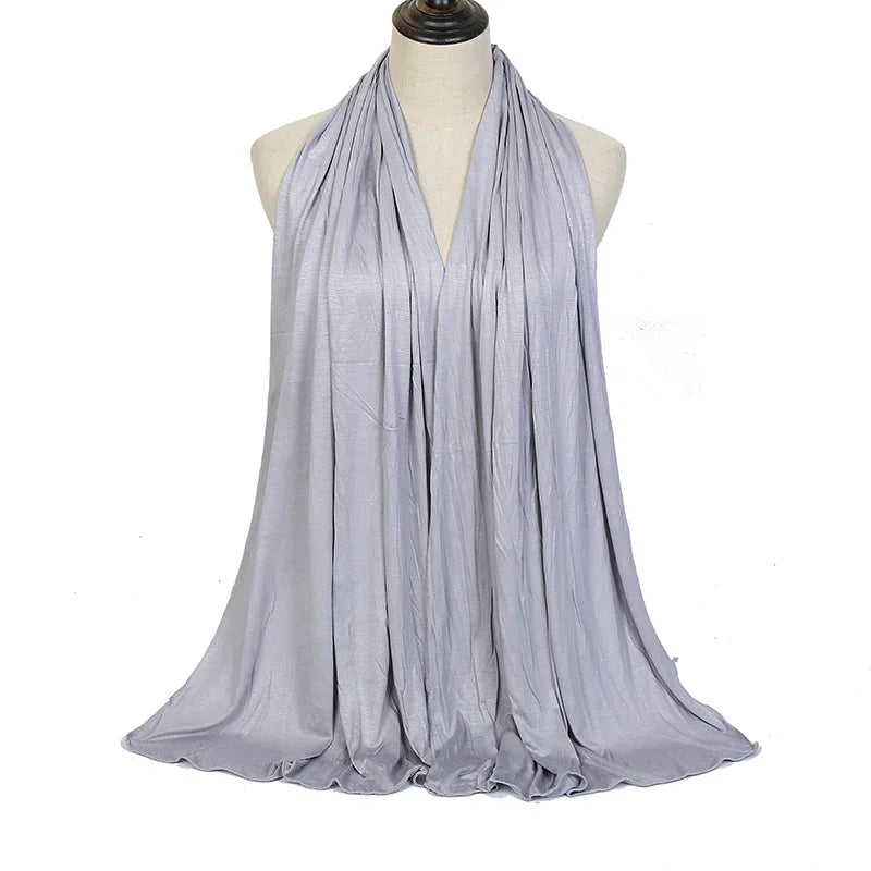 Hijab Scarf Long Muslim Shawl Plain Soft Turban Tie Head Wraps For Women Africa Headband 170x60cm
