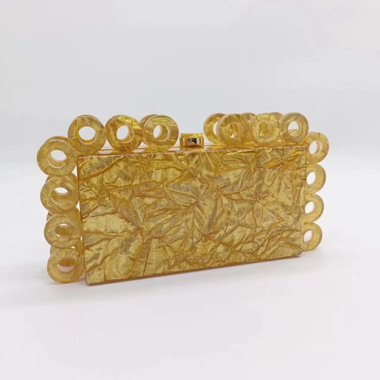 Fashion Acrylic Gold Bling Evening Purse High Quality Clutch Bag Women Luxury Party