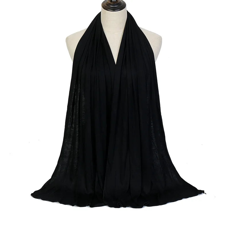 Hijab Scarf Long Muslim Shawl Plain Soft Turban Tie Head Wraps For Women Africa Headband 170x60cm