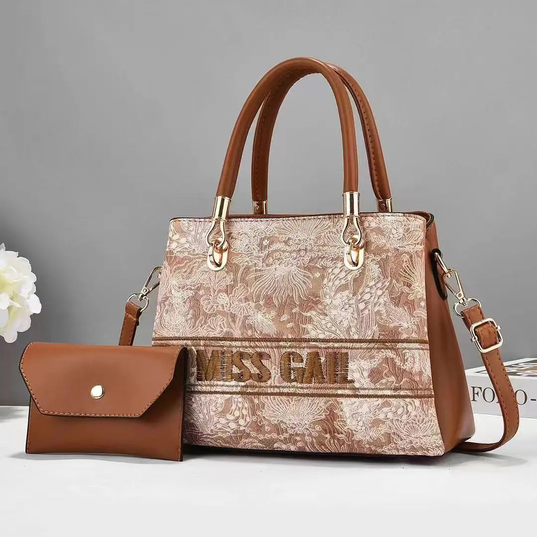 Mother Handbag Leisure Chain Crossbody Bag Floral Large Capacity