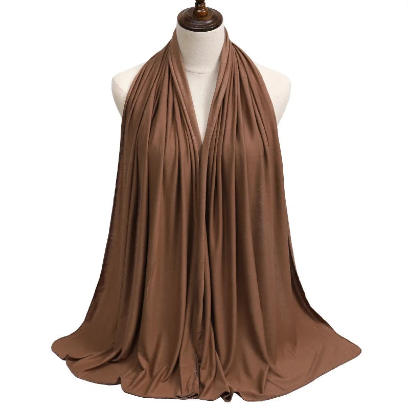 Hijab Scarf Long Muslim Shawl Plain Soft Turban Tie Head Wraps For Women Africa Headband 170x60cm