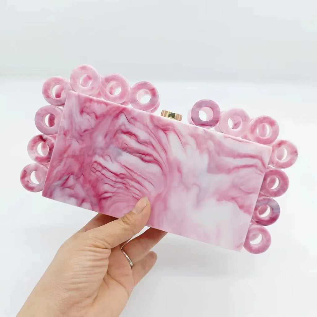 Fashion Acrylic Gold Bling Evening Purse High Quality Clutch Bag Women Luxury Party