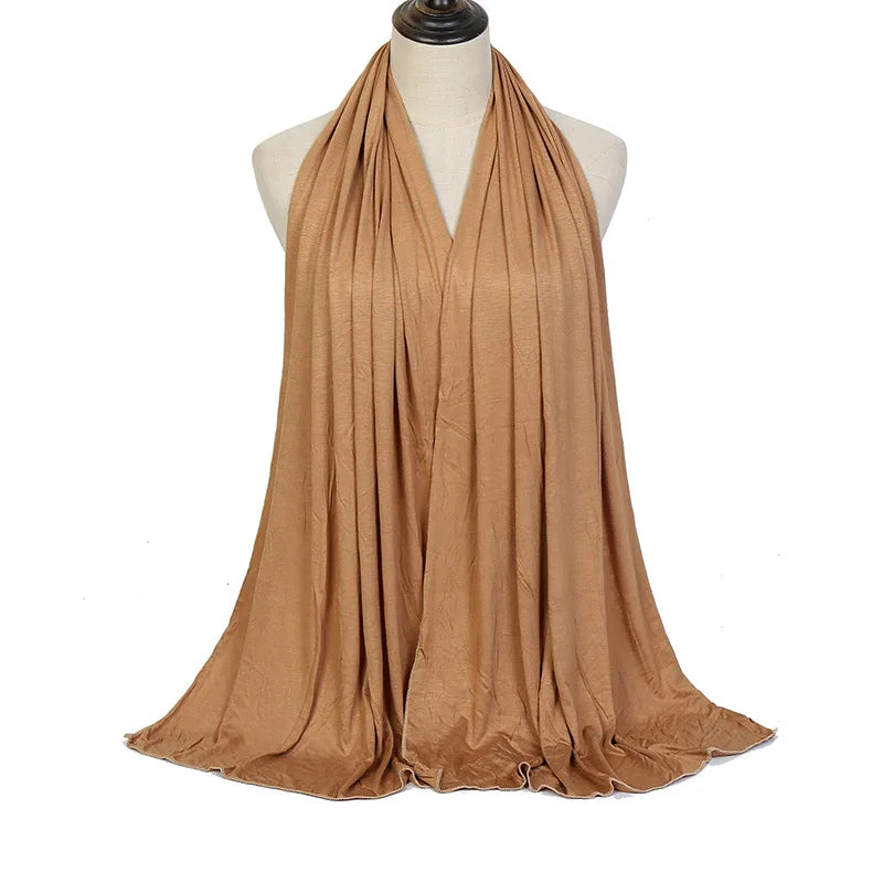 Hijab Scarf Long Muslim Shawl Plain Soft Turban Tie Head Wraps For Women Africa Headband 170x60cm