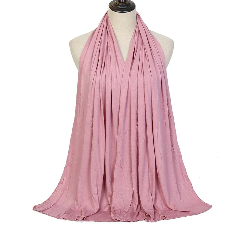 Hijab Scarf Long Muslim Shawl Plain Soft Turban Tie Head Wraps For Women Africa Headband 170x60cm