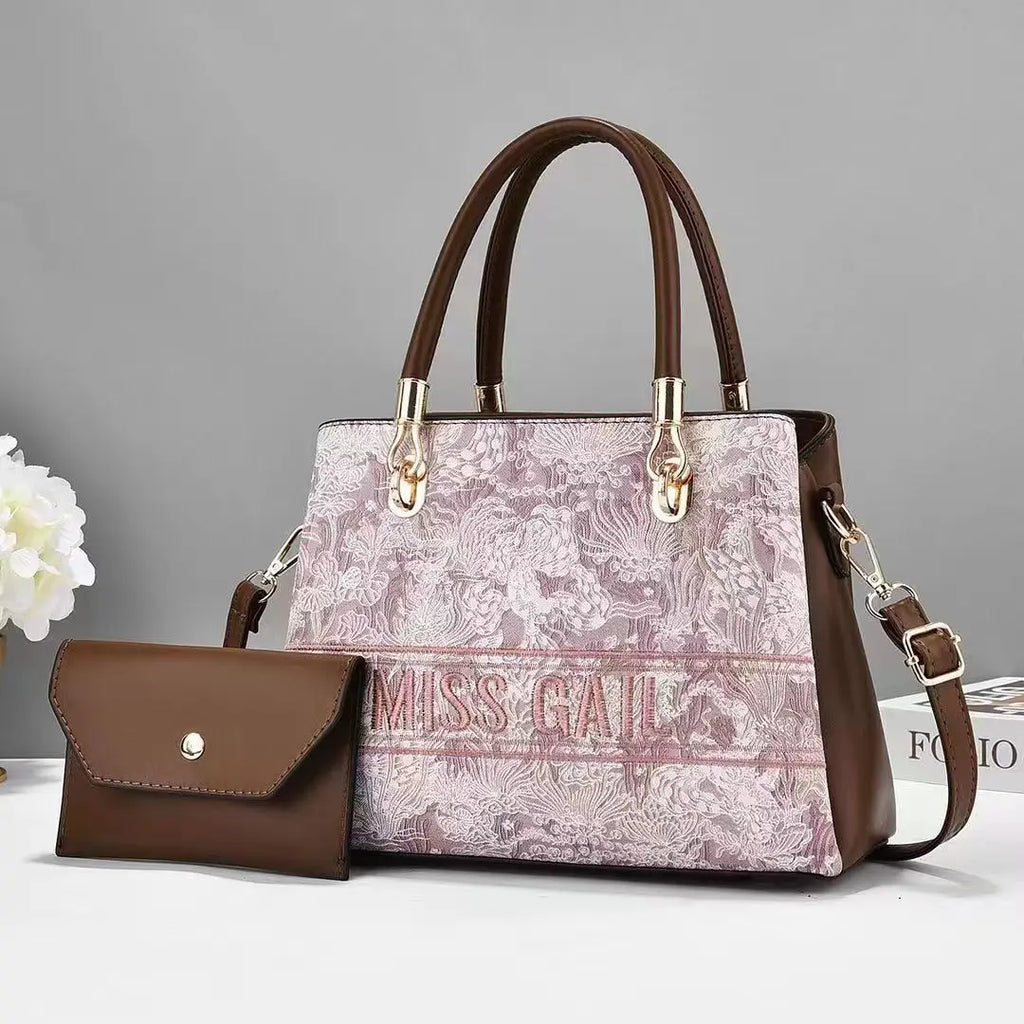 Mother Handbag Leisure Chain Crossbody Bag Floral Large Capacity