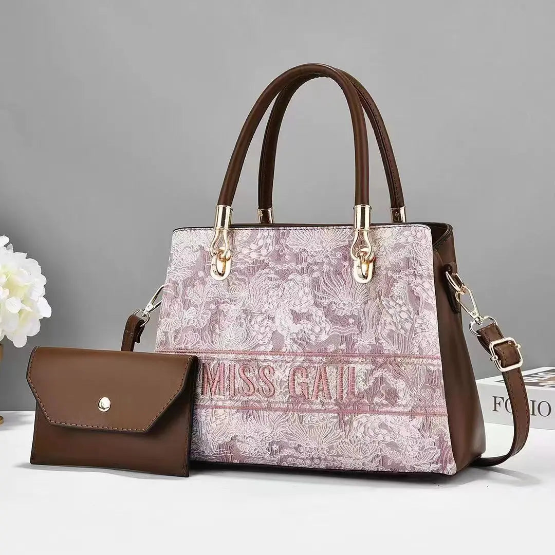 Mother Handbag Leisure Chain Crossbody Bag Floral Large Capacity