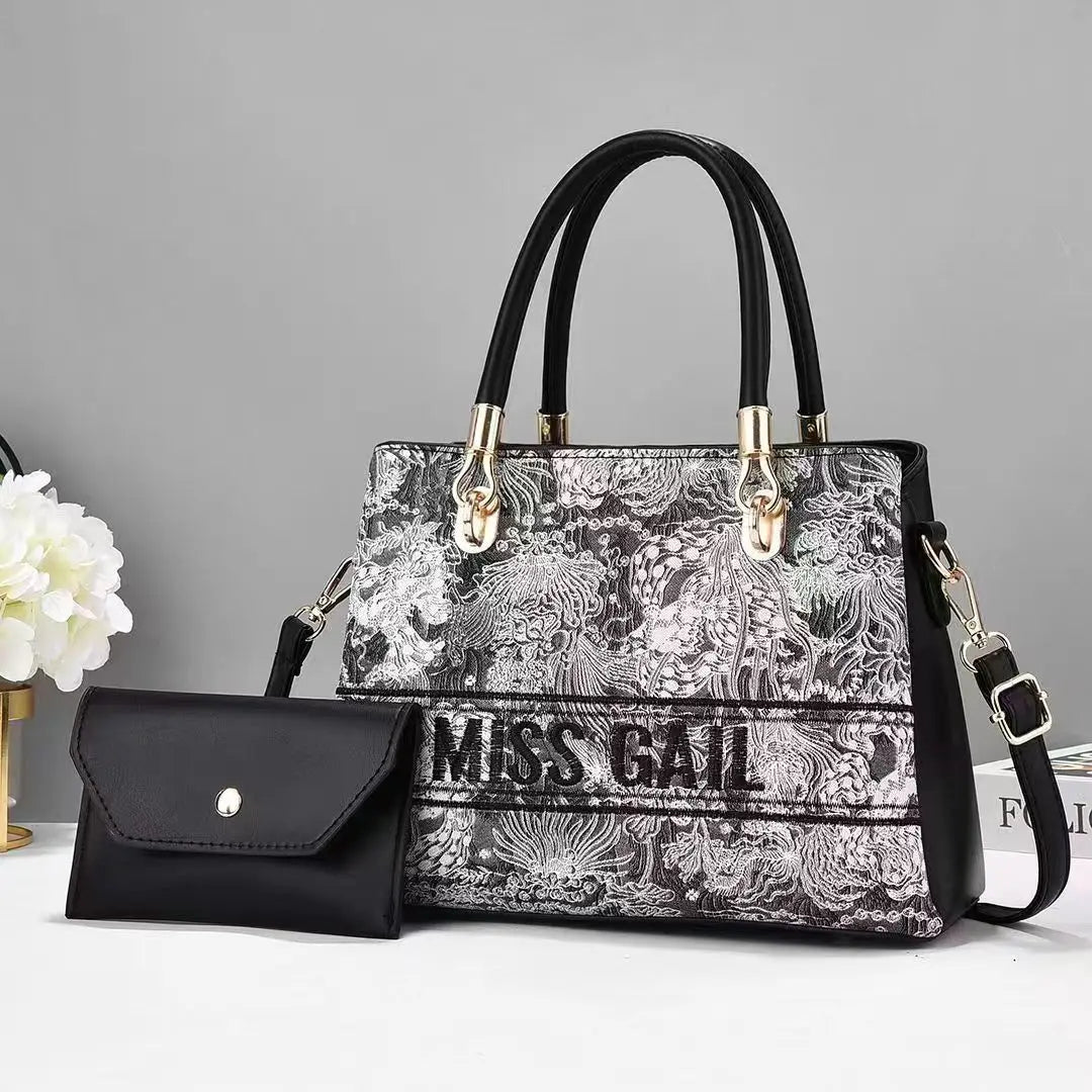 Mother Handbag Leisure Chain Crossbody Bag Floral Large Capacity