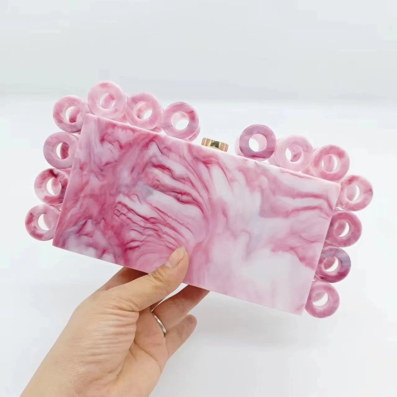Fashion Acrylic Gold Bling Evening Purse High Quality Clutch Bag Women Luxury Party