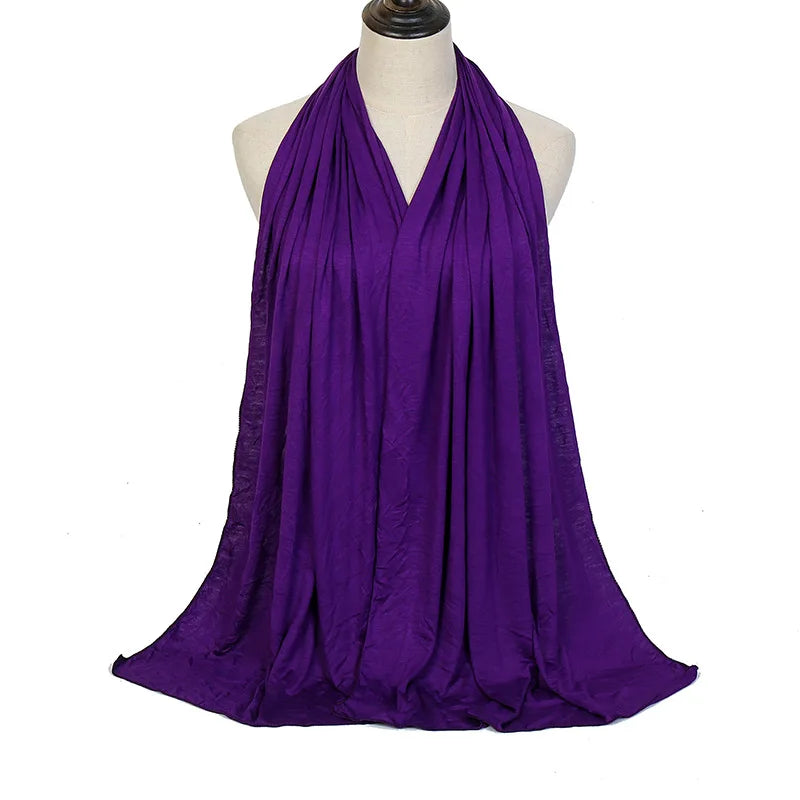 Hijab Scarf Long Muslim Shawl Plain Soft Turban Tie Head Wraps For Women Africa Headband 170x60cm