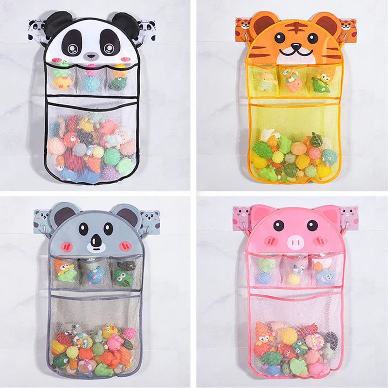 Cute Cartoon Transparent Multifunction Bath Toy Organizer Baby Bathroom