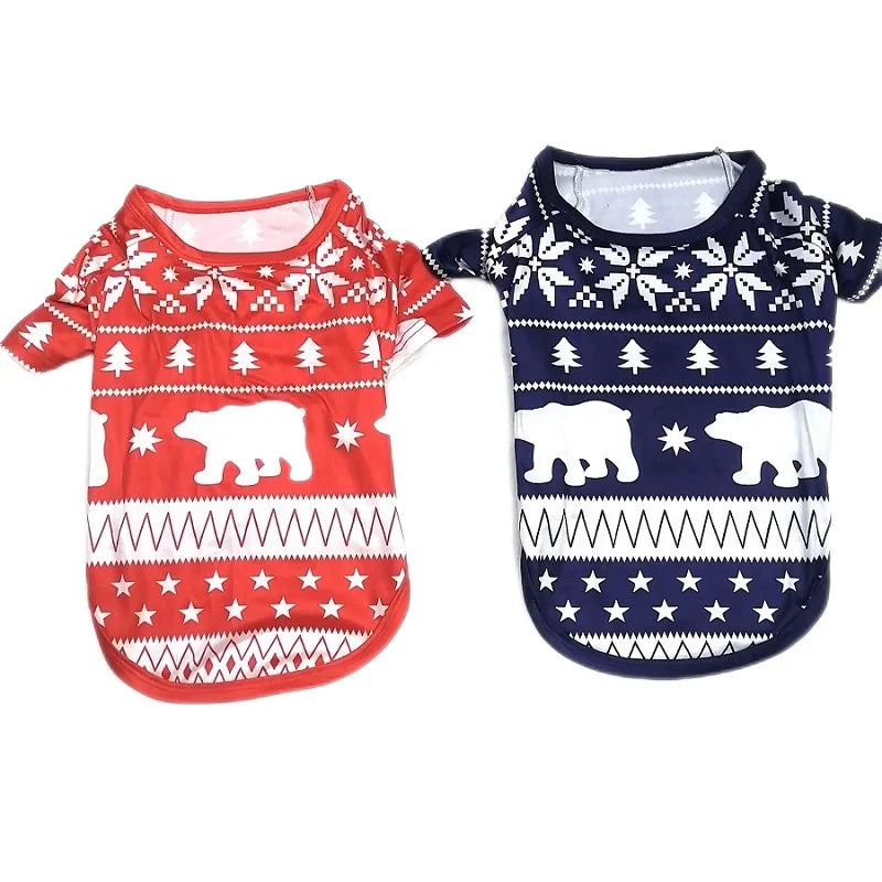 Christmas Family Pajamas Polar Bear Father Mother & Children Set Dog