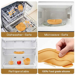 Baby Feeding Plate Sets Suction Bowl Silicone Plate For Kids 6Pcs
