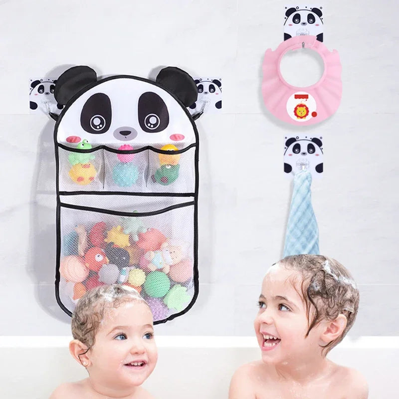 Cute Cartoon Transparent Multifunction Bath Toy Organizer Baby Bathroom