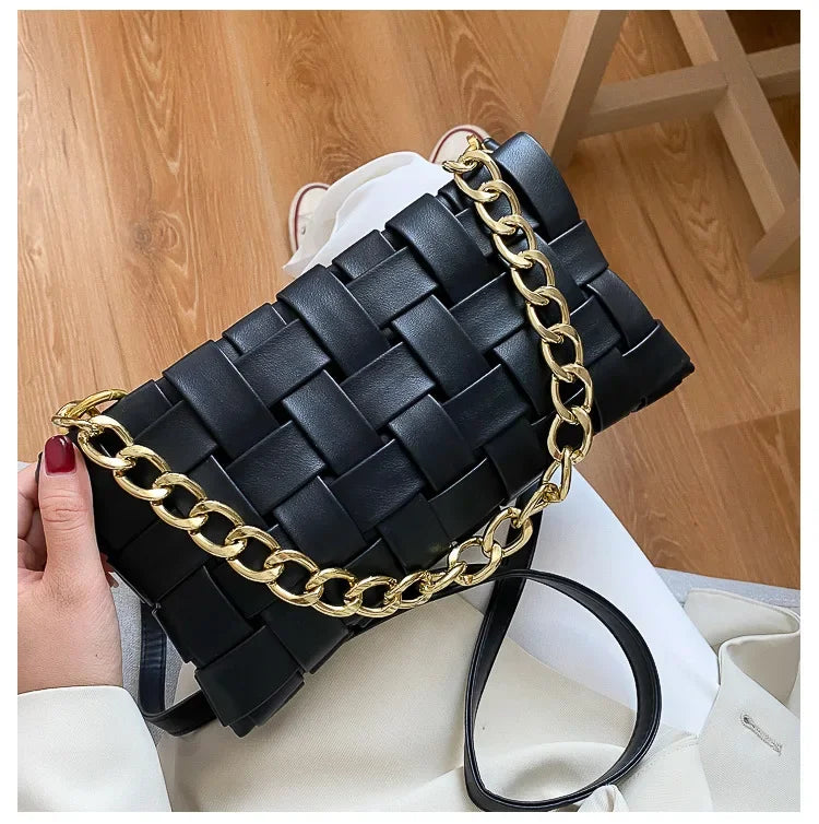 New Trend Wild Metallic Braid Women Ladies Design Messenger Small