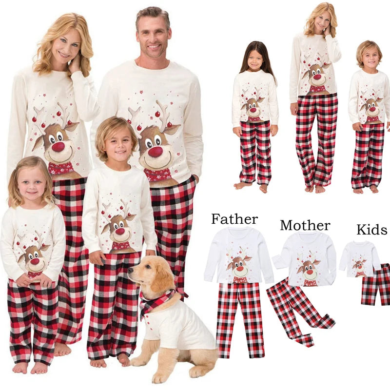 Christmas Family Pajamas Set Adult Kid Sleepwear 2PCS Matching Clothes