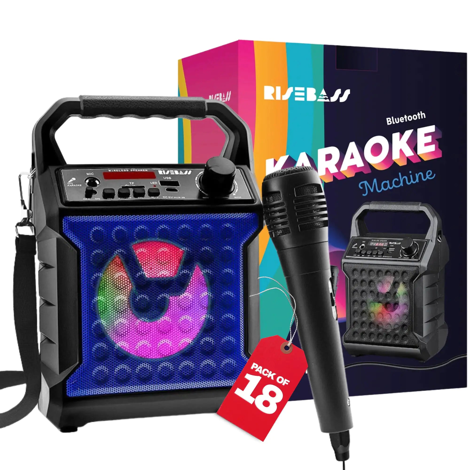 Risebass Portable Karaoke Machine with Microphone  System with Party