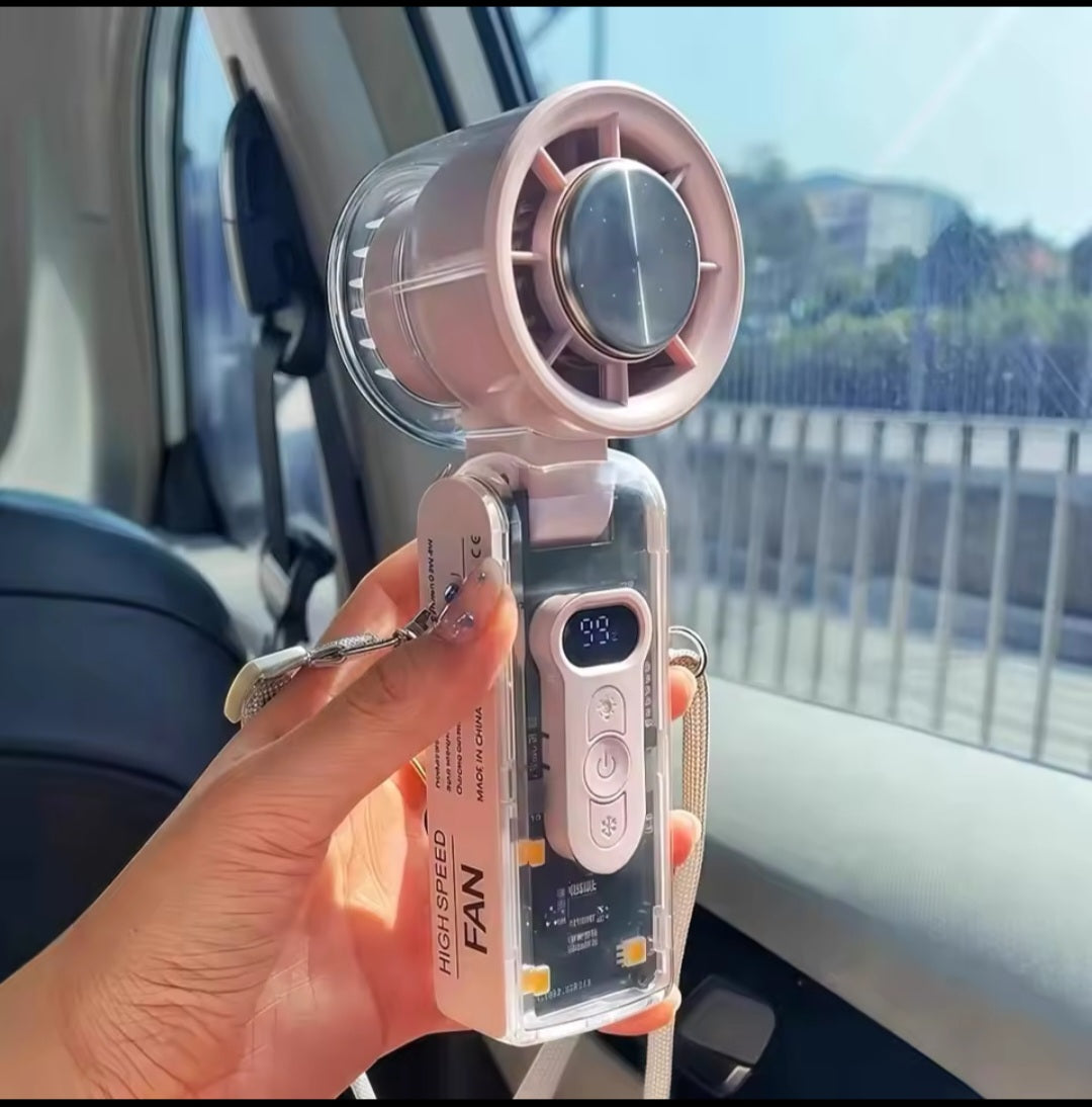 Portable Handheld Cooling Fan - Mini Ice Refrigeration Turbo Fan with Long Battery Life