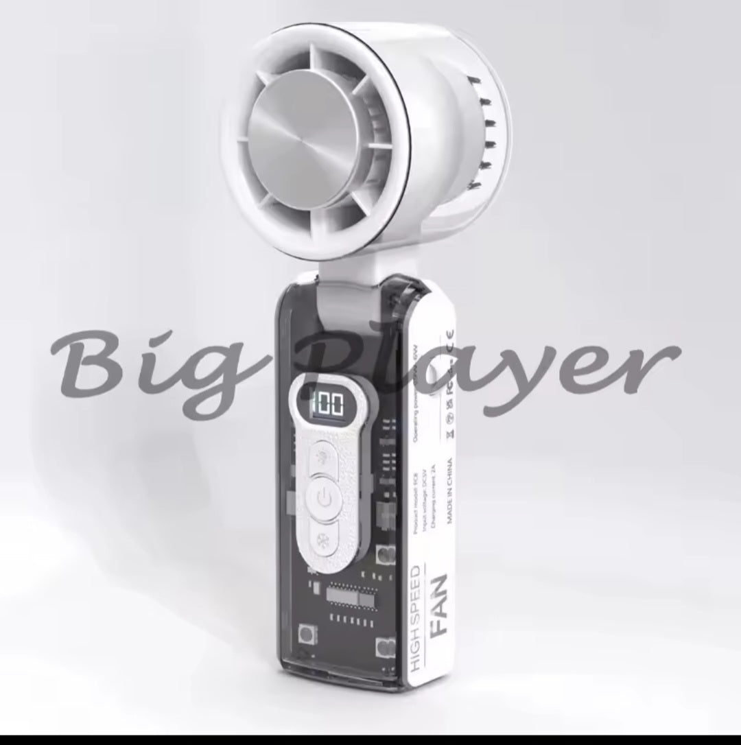 Portable Handheld Cooling Fan - Mini Ice Refrigeration Turbo Fan with Long Battery Life