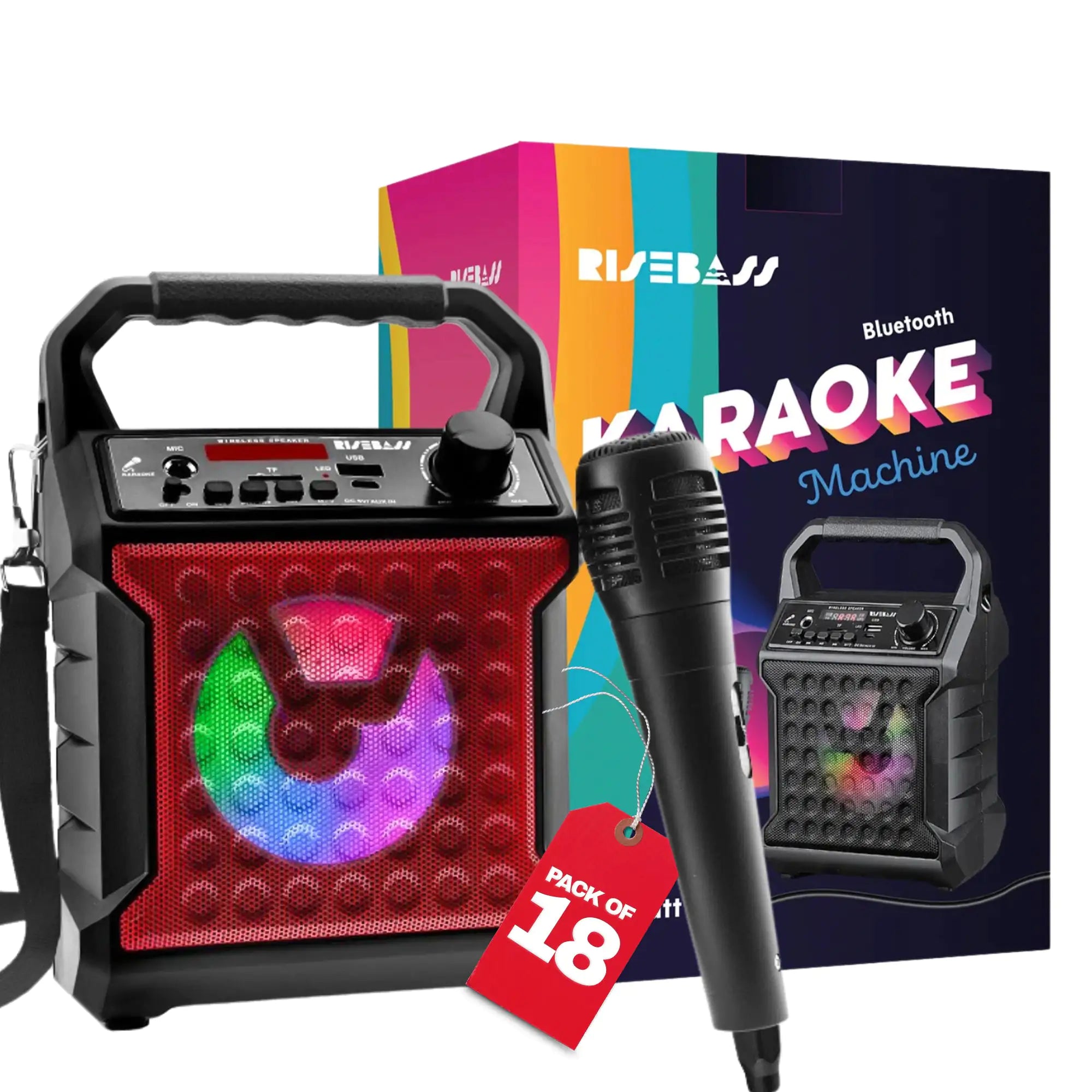 Risebass Portable Karaoke Machine with Microphone  System with Party